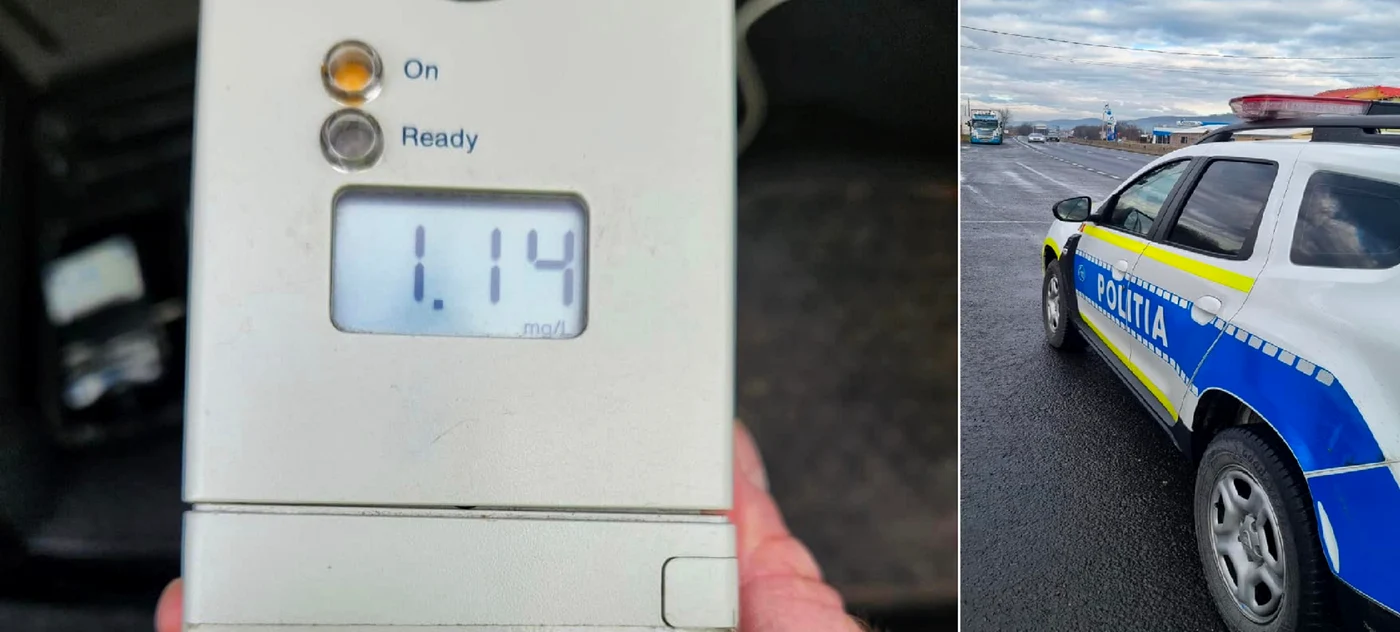 Alcoolemie în prima zi de Crăciun la volan pe șoselele din Sibiu Foto Poliția Sibiu