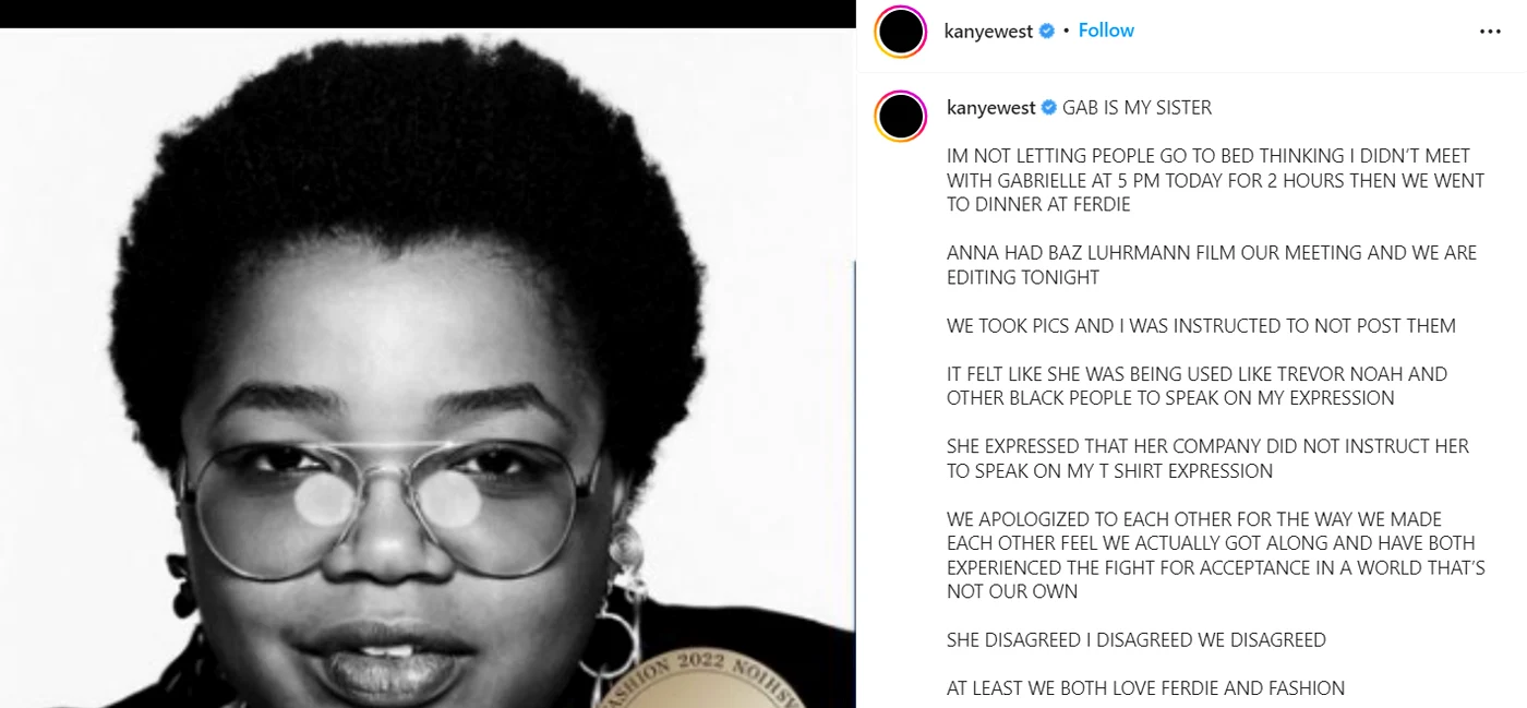 Kanye și Gabriella s-au întâlnit pentru a soluționa conflictul 