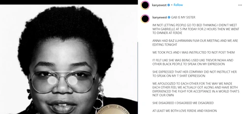 Kanye și Gabriella s-au întâlnit pentru a soluționa conflictul