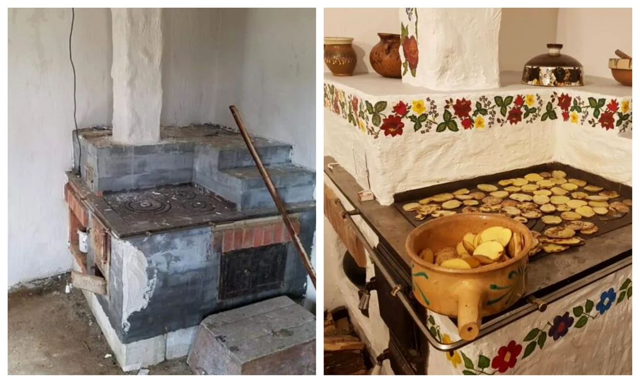 Cuptorul vechi de 120 de ani a fost refăcut și pictat de o artistă. Sursă foto: Love Deco