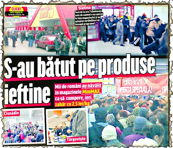Click! v-a arătat săptămâna  trecută înghesuiala creată  la aceleaşi magazine  pentru promoţia la zahăr