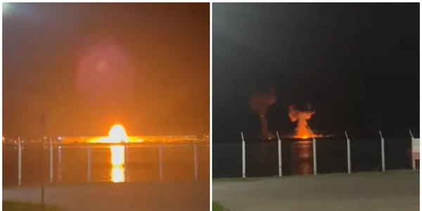 Bombardamente rusești asupra portului Orlovka FOTO captura video FB Alex Dima