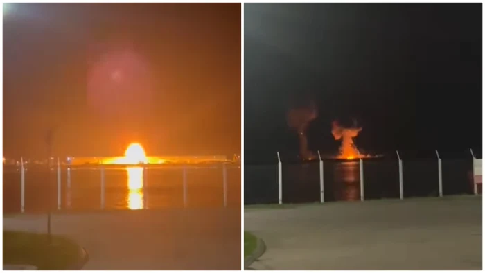 Bombardamentele rusești asupra portului Orlovka. FOTO: captură video Facebook/Alex Dima
