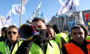 Protest organizat de Sindicatul Național al Poliţiştilor şi al Personalului Contractual în Bucuresti. FOTO Inquam Photos / George Călin