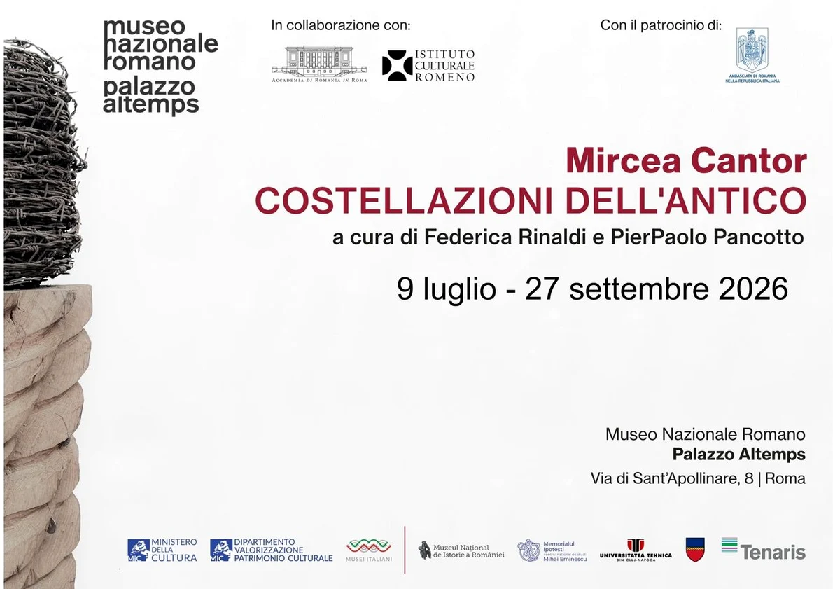 Afis Expoziția „Mircea Cantor – Constelații ale Antichității” la Roma jpg