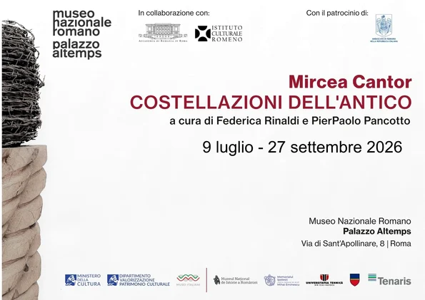 Afis Expoziția „Mircea Cantor – Constelații ale Antichității” la Roma jpg