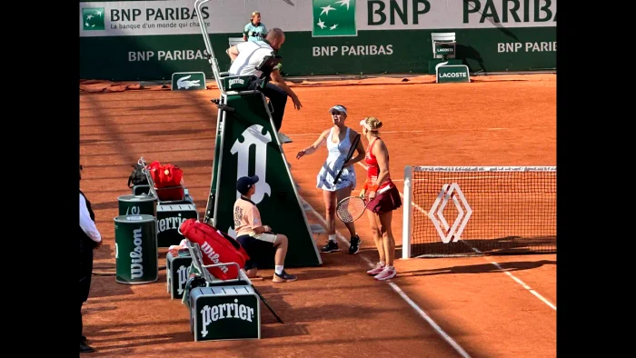 Momentul finalul de meci de la Roland Garros. Captură TV