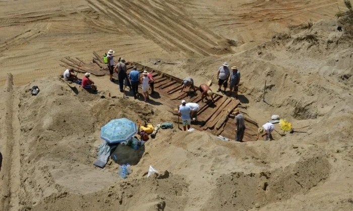 Nava romană descoperită mineri într-o carieră de cărbune (© Arheološki institut)