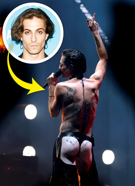 Damiano David a purtat o pereche de pantaloni cu vedere la posterior. Foto: Getty Images