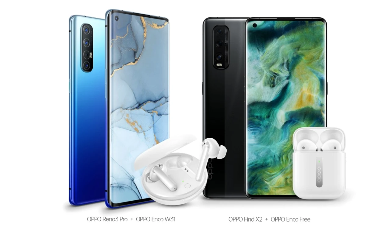 OPPO Reno3 Pro 5G şi OPPO Find X2.