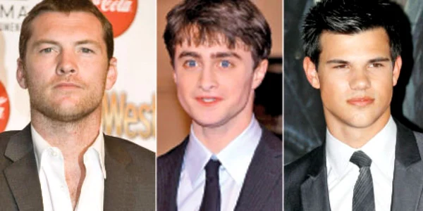 De la stânga la dreapta: Sam Worthington, Daniel Radcliffe şi Taylor Lautner
