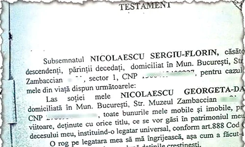 Potrivit testamentului  lăsat de regizor, toată  averea îi rămâne soţiei  sale, Dana Nicolaescu jpeg