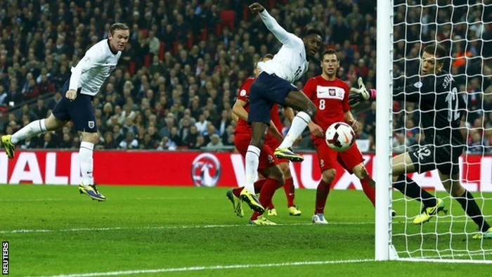 Rooney a marcat un gol în meciul cu Polonia. FOTO: Reuters