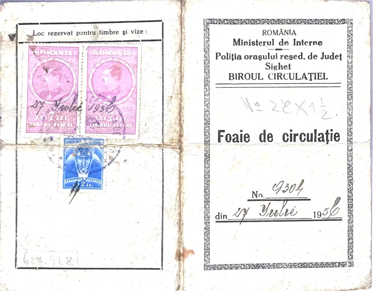 Permis de circulație, 1936 (© Colecția Muzeului Maramureșan, Fond Alexy Andrei)