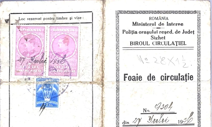 Permis de circulație, 1936 (© Colecția Muzeului Maramureșan, Fond Alexy Andrei)