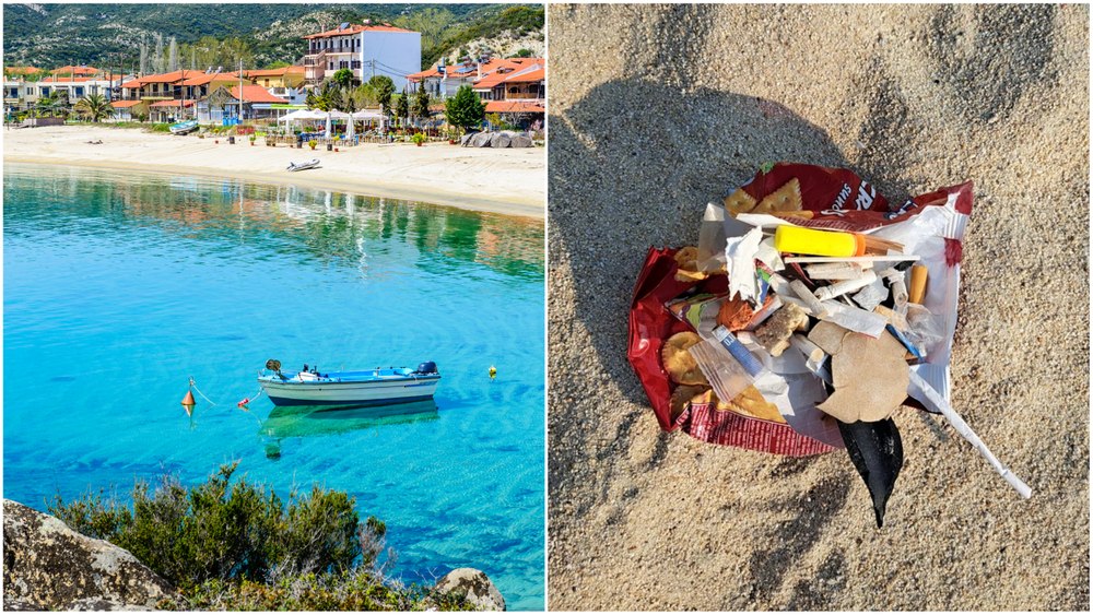 Lecția dată de o româncă pe o plajă din Grecia. „Faceți un mic efort si nu mai lăsați mizerii”