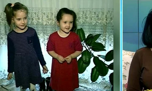 Elena Cârstea (dreapta) şi cele două fiice sale sale, Sanda (prima din stânga) şi Adriana (a doua din stânga), pe vremea când erau micuţe  jpeg