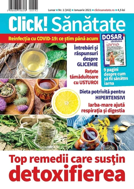 Ce mai poţi citi în numărul de ianuarie al revistei Click! Sănătate: Iarba-mare ajută respiraţia şi digestia Remedii pentru problemele cotidiene
