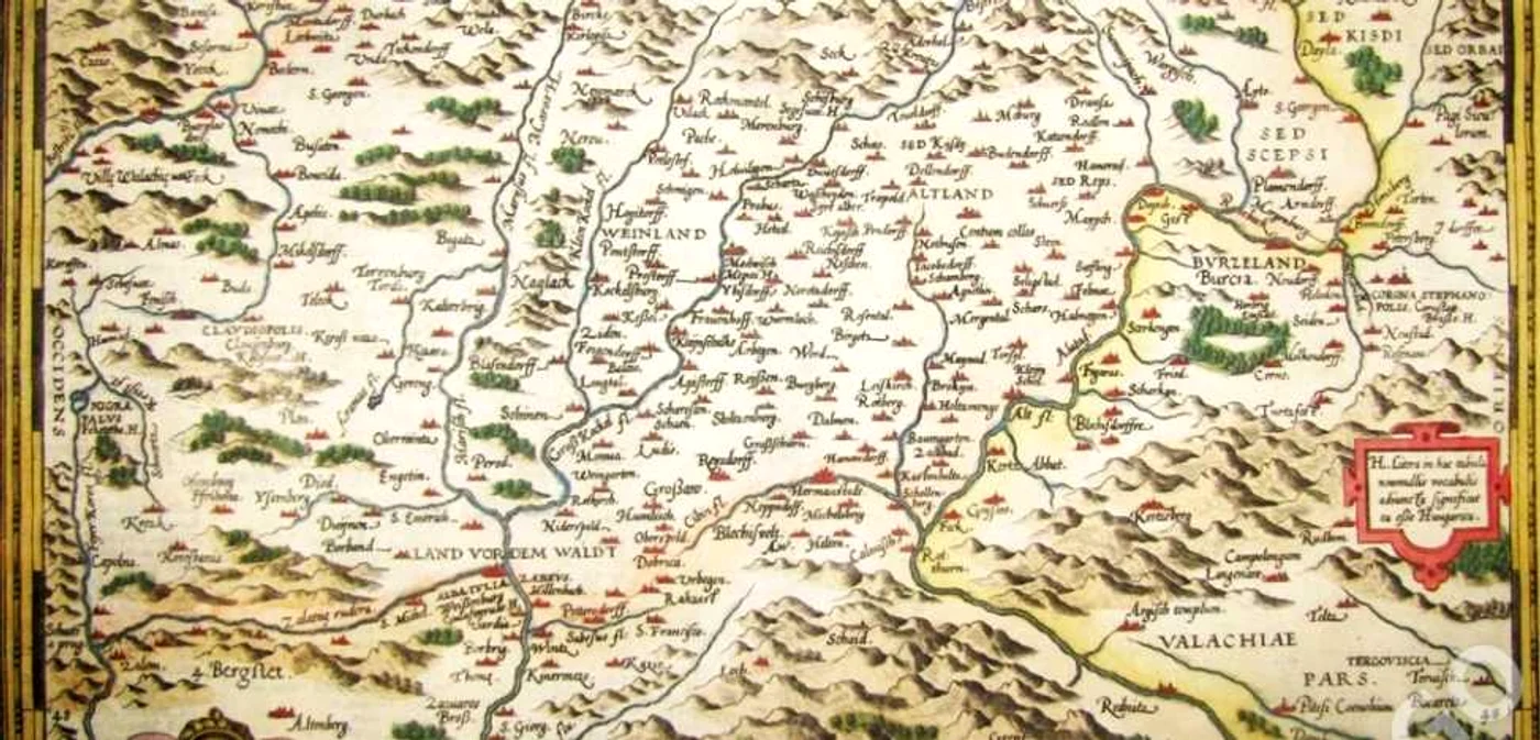 Aşa vedeau, pe hârtie, oamenii secolului al XVI-lea Transilvania. Hartă din 1566.  FOTO:www.imagoromaniae.ro
