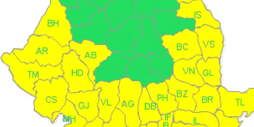 Câteva județe sunt sub cod galben 