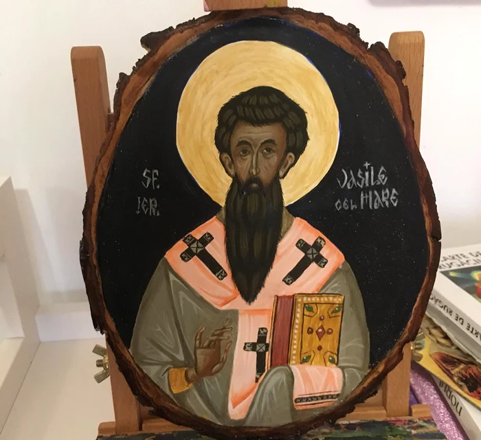 Sfântul Vasile cel Mare (icoană de Sorin Vințeanu)