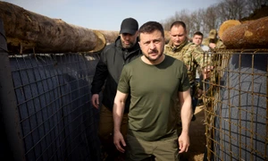 Volodimir Zelenski vizitează fortificațiile de la Harkov FOTO EPA-EFE