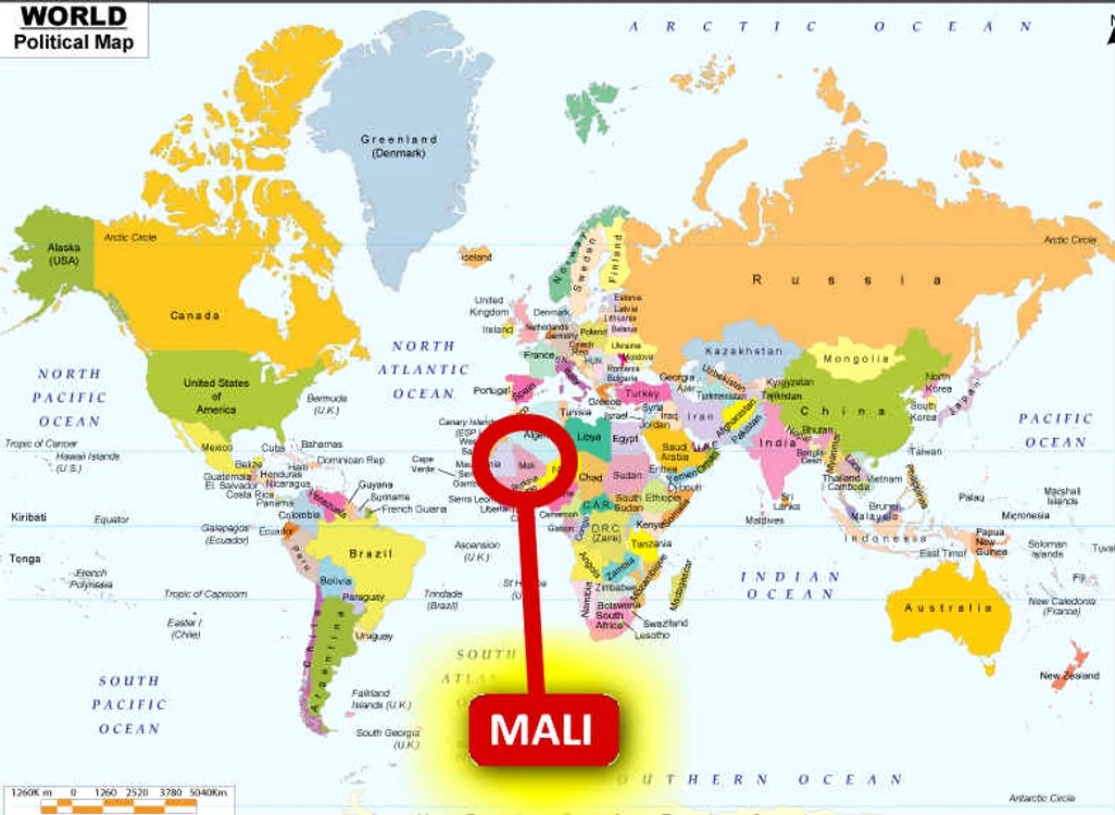 Mali se află în vestul Africii