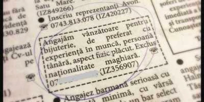 Anunţ din ziarul local din Satu Mare, „Informaţia Zilei”