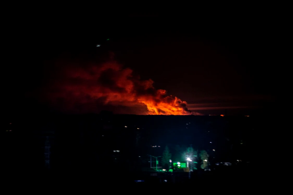Incendiu la Harkov după un bombardament rusesc FOTO Profimedia