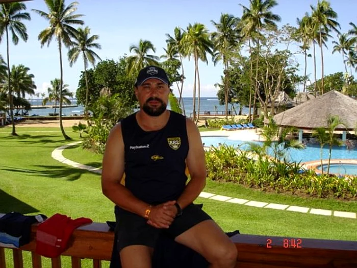 Stefan Chirila in Fiji, cu echipa de rugby in 15