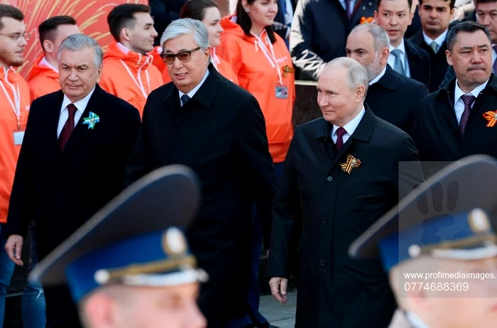 Valdimir Putin si Kasim Tokaev și alți lideri la Parada 9 mai FOTO Profimedia jpg