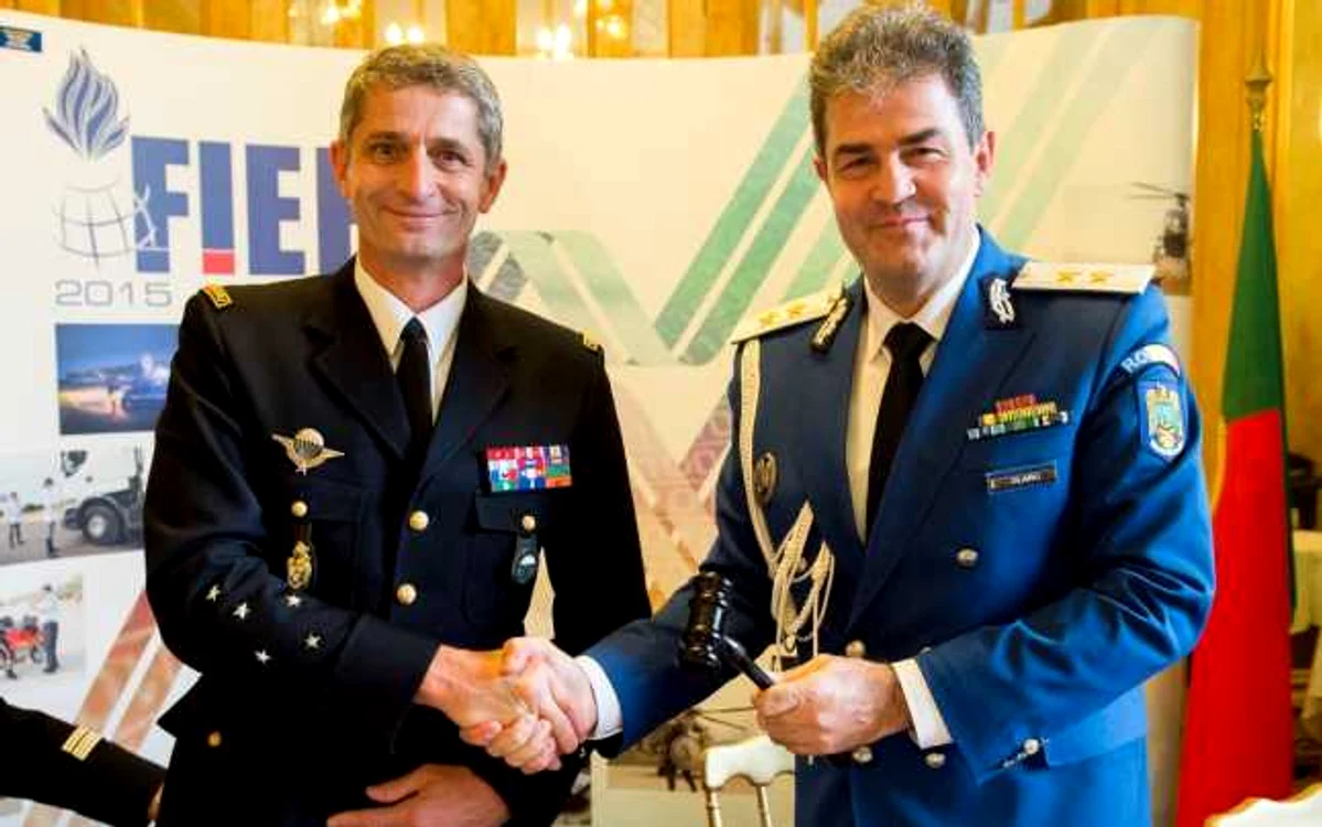 Mircea Olaru, inspectorul general al Jandarmeriei Române, prezent în Franţa FOTO Jandarmeria Română