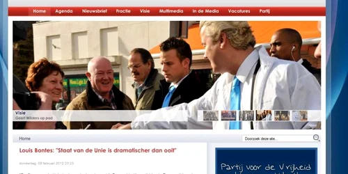 Site-ul partidului populist olandez PVV