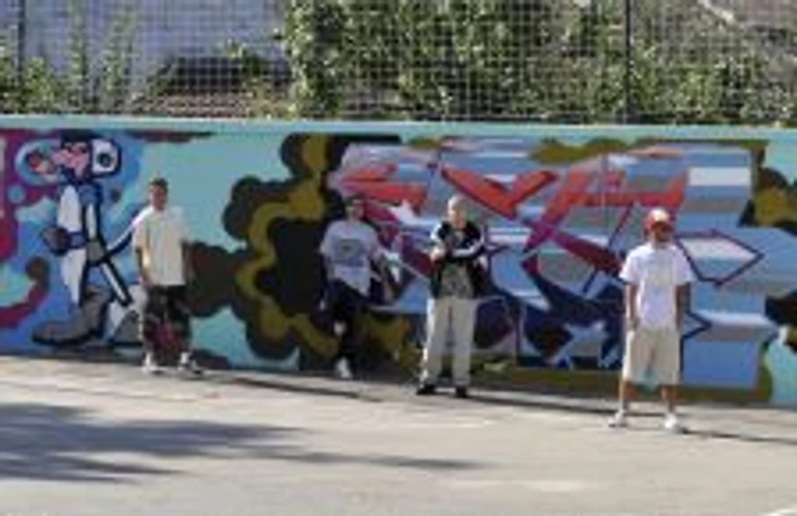Graffiti în curtea Liceului de Artă Oradea