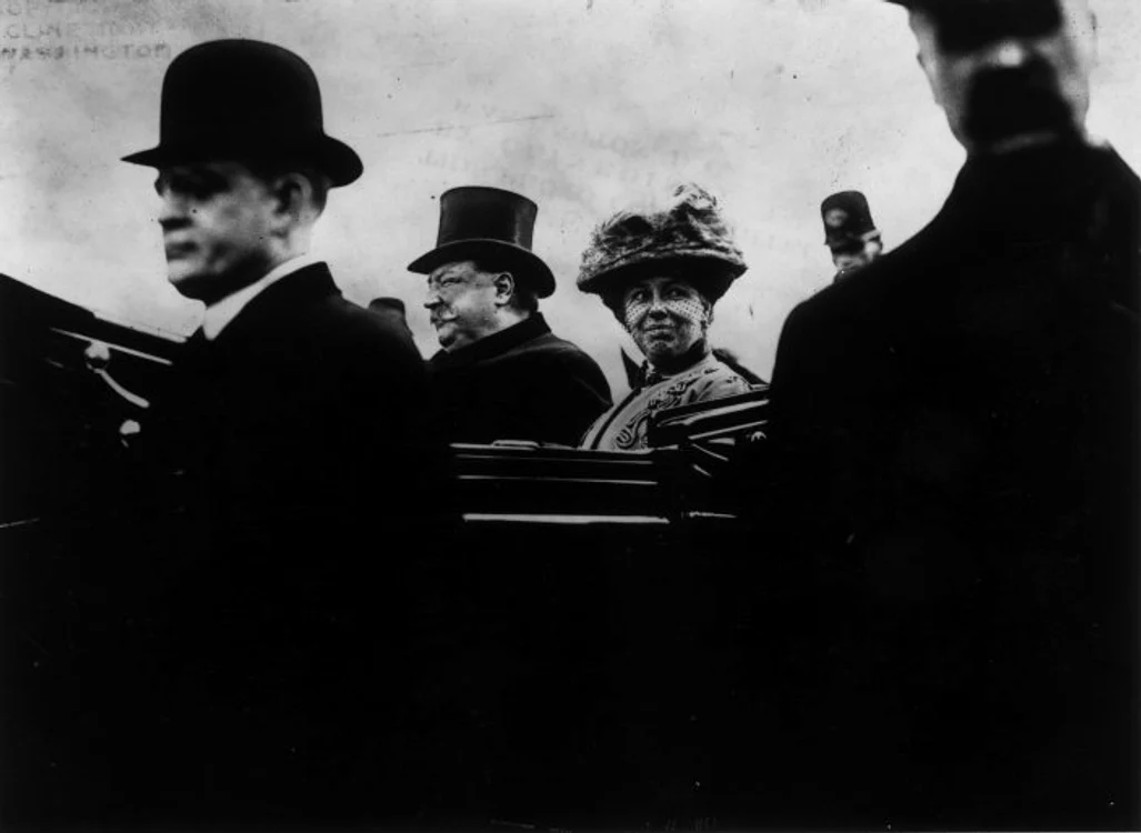 Preşedintele William Howard Taft împreună cu soţia sa,  Helen Herron Taft. 4 martie 1909