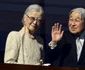 Împăratul Akihito și Împărăteasa Michiko la balconul oficial de Anul Nou. FOTO: Profimedia
