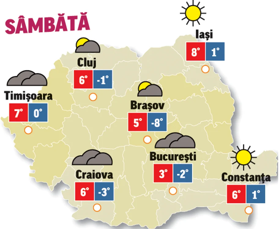 Prognoza meteo 30 ianuarie anunță că vremea se menține frumoasă