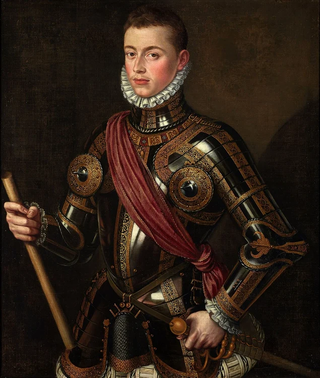 Ioan de Austria, înarmat. Pictură de Alonso Sánchez Coello, din 1567