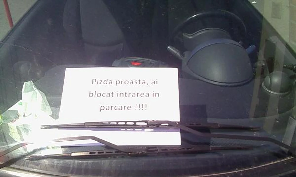 Mesajul lăsat de ceilalţi şoferi a fost extrem de dur