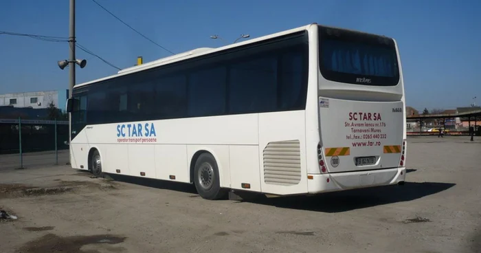 Autobuz din parcul auto al societăţii de transport local din Târnăveni