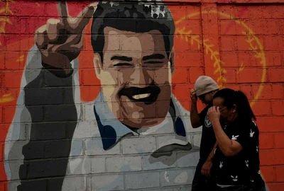 Pictură murală cu Maduro la Caracas foto profimedia jpg