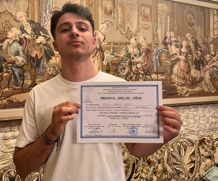 Robert Pavel, un elev premiant FOTO arhiva personală