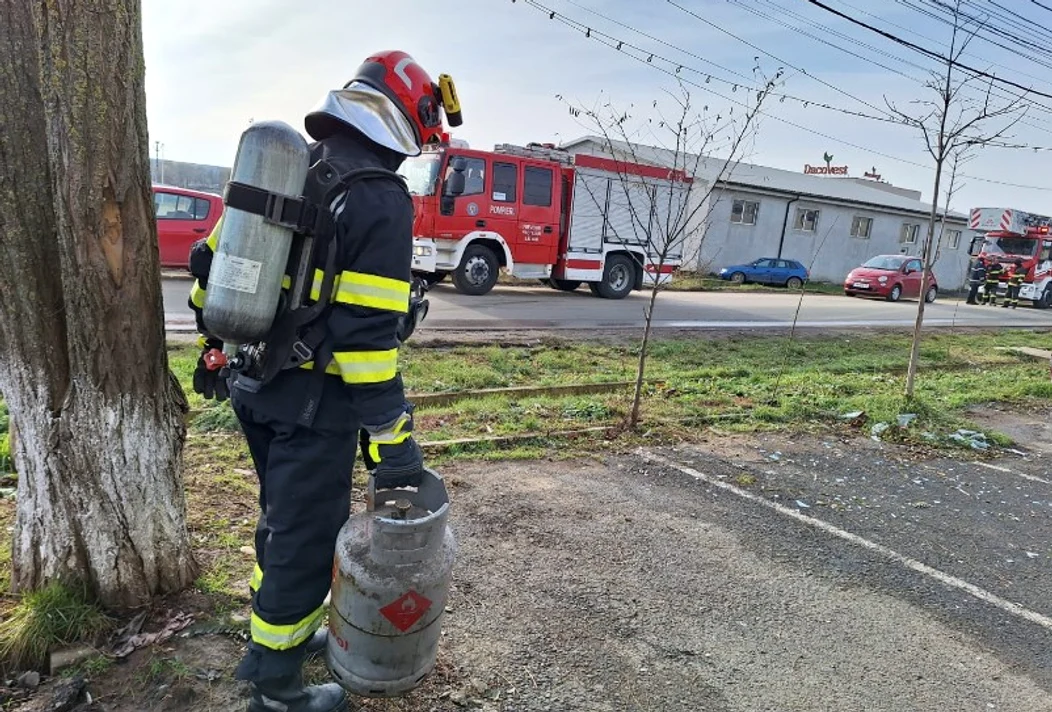 Explozia a avut loc în Giarmata, județul Timiș FOTO ISU 