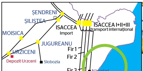 harta conducte t2 si t3 romania gazprom