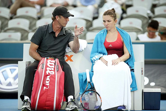 Antrenorul Darren  Cahill i-a dat  sfaturi în timpul  meciului 