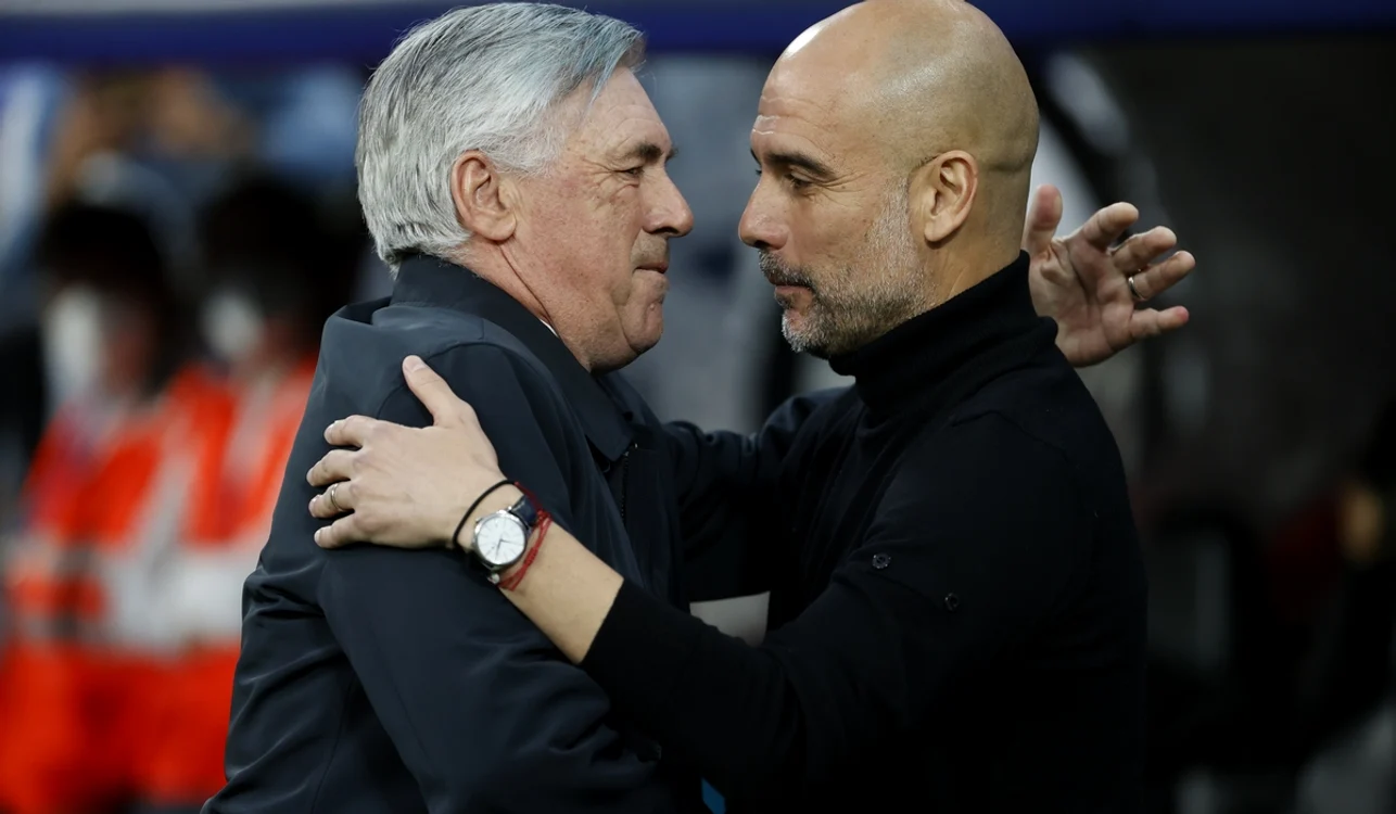 Carlo Ancelotti, față în față cu Pep Guardiola (FOTO: EPA)