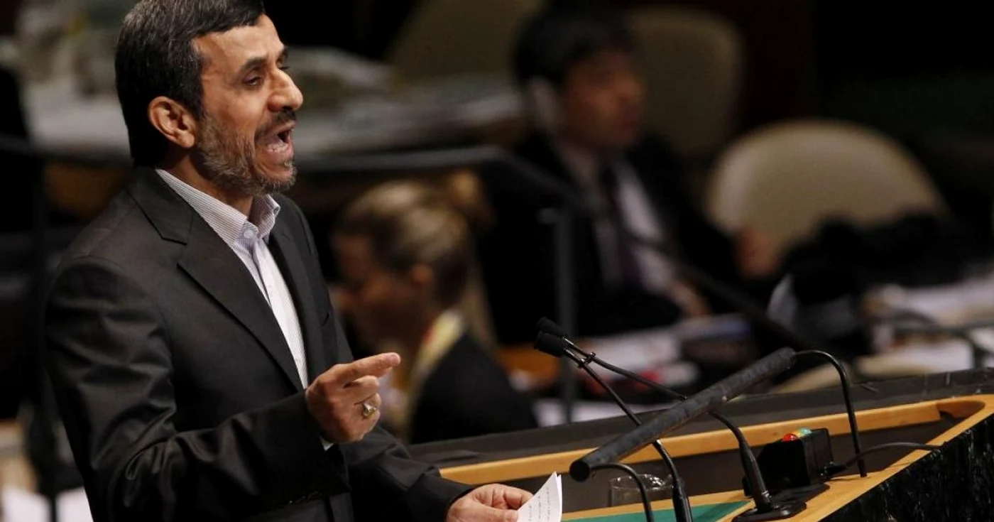 Preşedintele Iranului, Mahmoud Ahmadinejad, în timpul discursului susţinut la Adunarea Generală a Organizaţiei Naţiunilor Unite, desfăşurată în septembrie 2012 FOTO: Reuters