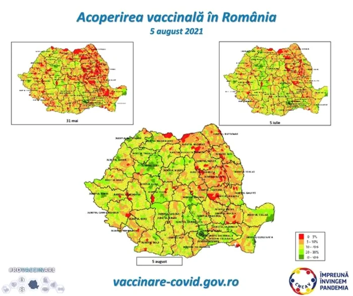 Situaţia vaccinării în România pe localităţi harta foto rovaccinare