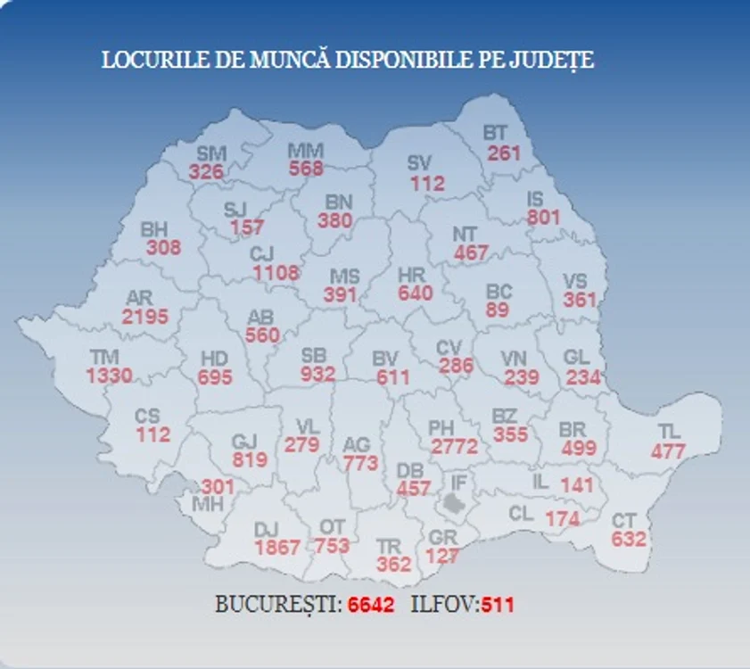 Așa arată harta locurilor de muncă pentru luna noiembrie