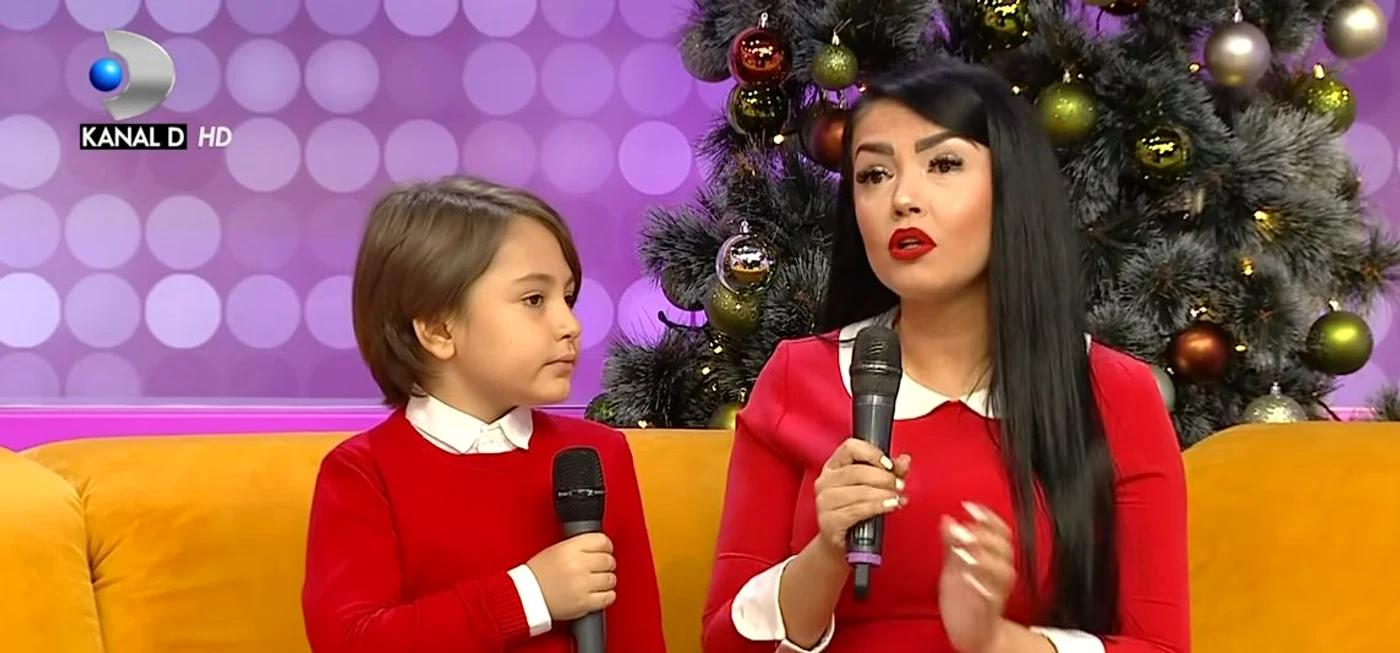 Andreea Mantea, alături de fiul ei, David, în emisiunea lui Teo de la Kanal D